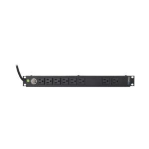 Tomacorriente Horizontal (PDU) de 8 Contactos (NEMA 5-15R) Rack 19" 1UR. Voltaje Entrada/Salida: 120Vca/15A