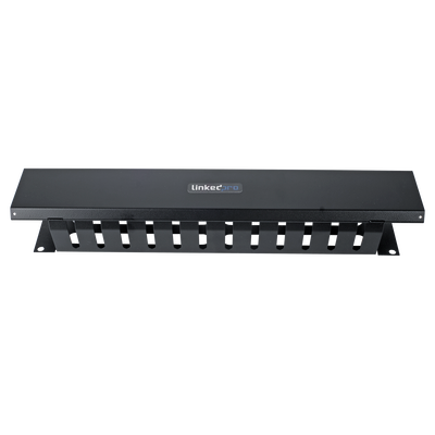 Organizador de Cables Horizontal de 2U para Rack de 19" con Cubierta Metálica
