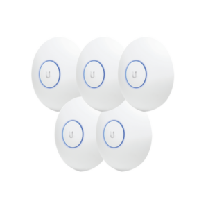 Paquete de 5 Access Point UniFi de largo alcance, Doble banda 802.11ac MIMO2X2 para interior, PoE 802.3af, soporta 250 clientes, hasta 867 Mbps, Los equipos no incluyen poe se sugiere comprar aparte el modelo POE-24-12W-G