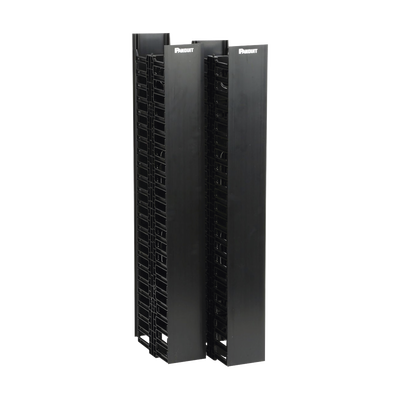 Organizador Vertical Doble NetRunner, para Rack Abierto de 45 Unidades, 4.9in de Ancho, Color Negro - Image 5