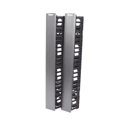 Organizador Vertical Doble NetRunner, para Rack Abierto de 45 Unidades, 4.9in de Ancho, Color Negro - Image 4