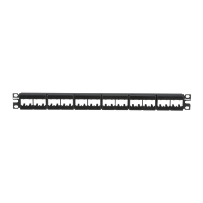 Panel de Parcheo Modular Mini-Com (Sin Conectores), Plano, Sin Blindaje, de 24 puertos, 1UR