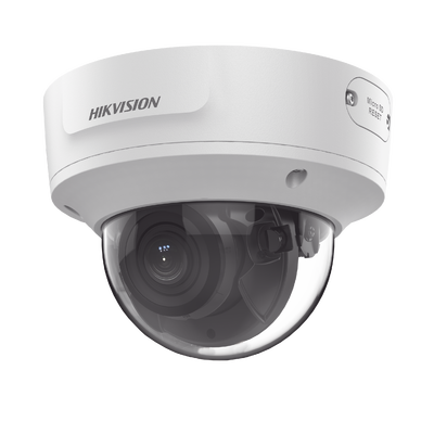 Domo IP 8 Megapixel / Lente Mot. 2.8 a 12 mm / 40 mts IR EXIR /Exterior IP67 / IK10 / WDR 120 dB / PoE / Videoanaliticos (Filtro de Falsas Alarmas) / Ultra Baja Iluminación / Entrada y Salida de Audio y Alarma