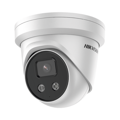 Turret IP 5 Megapixel / Lente 2.8 mm / 40 mts IR / Exterior IP67 / Micrófono y Bocina Integrado / ACUSENSE (Evita Falsas Alarmas) / WDR 120 dB