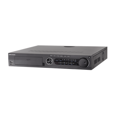 DVR 8 Megapixel / 16 Canales TURBOHD + 16 Canales IP / 4 Bahías de Disco Duro / 4 Canales de Audio / Videoanalisis / 16 Entradas de Alarma / Arreglo RAID