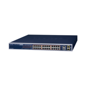 Switch administrable de 24 puertos 10/100TX PoE+ y 2 puertos combo TP/SFP Gigabit