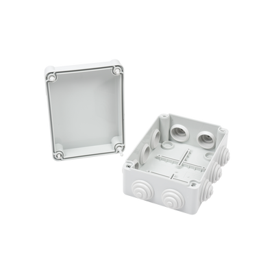 Caja de derivación de PVC Auto-Extinguible con 10 entradas, tapa y tornillo de media vuelta de 1/4", 150x110x70 mm (5.9 x 4.3 x 2.7 in), Para Exterior (IP55) - Image 2