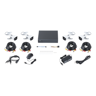 KIT TurboHD 1080p / DVR 4 canales / 4 Cámaras Bala de Metal / Fuente de Poder / Accesorios de Instalación - Image 2