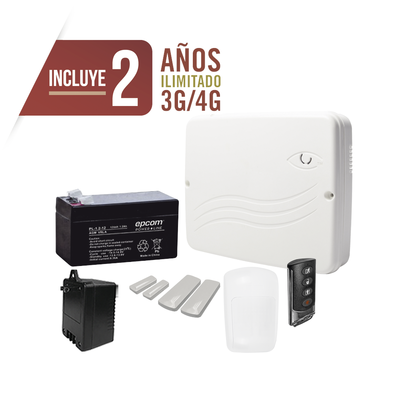 kit Profesional de Alarma Cloud Híbrido/Comunicador 4G Lte Integrado/8 Zonas Cableadas, 32 Inalambricas /Programación 100% vía WEB
