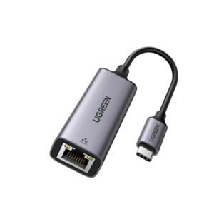 Adaptador de Red USB-C 3.1 (5 Gbps) a RJ45 | Thunderbolt 3 | Admite 10/100/1000 Mbps | Chip Inteligente | Amplia Compatibilidad | Caja de Aluminio | Longitud del cable 10 cm.