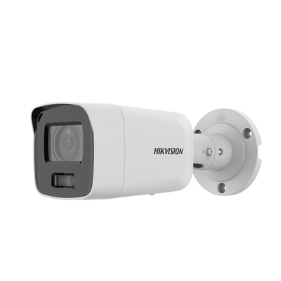 Bala IP 8 Megapixel / Imagen a Color 24/7 / PoE / Lente 2.8 mm / Luz Blanca 40 mts / Exterior IP67 / WDR 130 dB / Captura Facial / Videoanaliticos (Filtro de Falsas Alarmas) / Micrófono Integrado / Metal