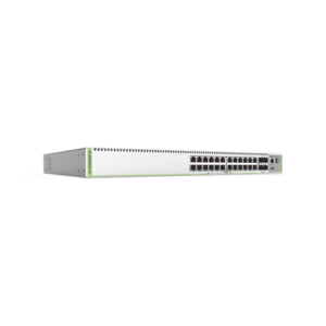 (GS980MX / 28) Switch Stack L3, 24 puertos 10/100/1000-T, 4 Puertos SFP+ 10G, Fuente de poder fija