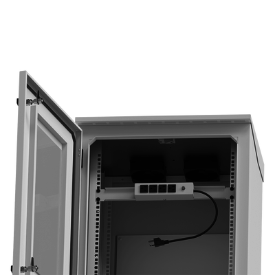 Gabinete de Exterior con Rack de 19" de 16U con Ventiladores y Termostato (Montaje a poste o torre se vende por separado). - Image 4