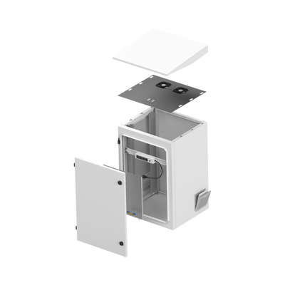 Gabinete de Exterior con Rack de 19" de 16U con Ventiladores y Termostato (Montaje a poste o torre se vende por separado). - Image 5