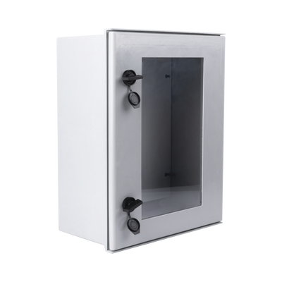 Gabinete de Poliéster IP65 Puerta Transparente, Uso en Intemperie (400 x 500 x 200 mm) con Placa Trasera Interior (Incluye Chapa y Llave). - Image 3