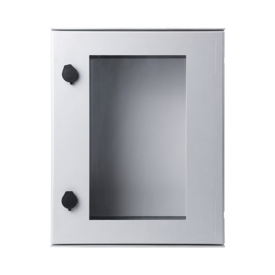 Gabinete de Poliéster IP65 Puerta Transparente, Uso en Intemperie (400 x 500 x 200 mm) con Placa Trasera Interior (Incluye Chapa y Llave).