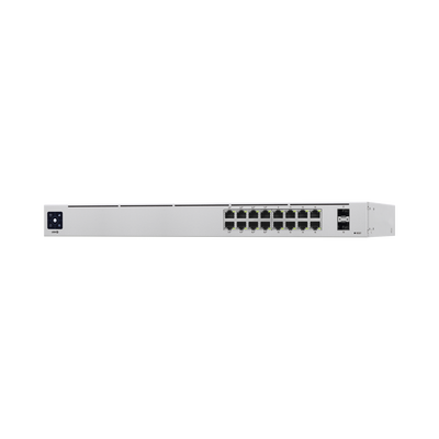 UniFi Switch USW-16-POE Gen2, Capa 2 de 16 puertos (8 puertos PoE 802.3af/at + 8 puertos Gigabit) + 2 puertos 1G SFP, 42W, pantalla informativa - Imagen 2