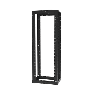 Rack de Cuatro Postes Estándar de 19", Rieles Roscados #12-24, Profundidad Ajustable de 23 a 42 in, 45 Unidades de Rack, Color Negro - Imagen 3