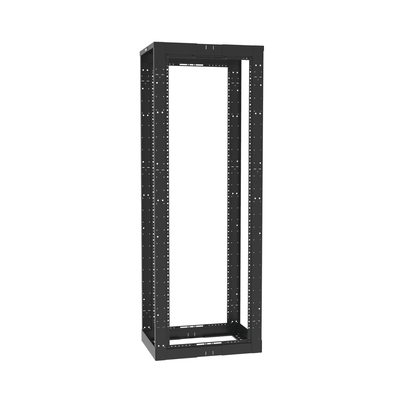 Rack de Cuatro Postes Estándar de 19", Rieles Roscados #12-24, Profundidad Ajustable de 23 a 42 in, 45 Unidades de Rack, Color Negro - Imagen 2