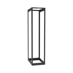 Rack de Cuatro Postes Estándar de 19", Rieles Roscados #12-24, Profundidad Ajustable de 23 a 42 in, 45 Unidades de Rack, Color Negro