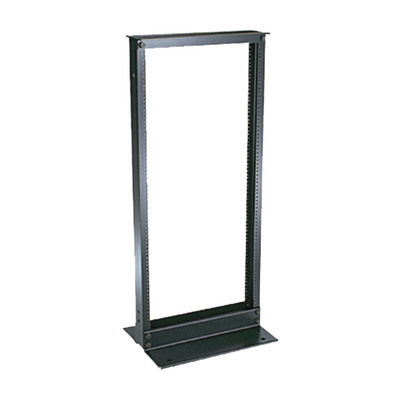 Rack de Dos Postes Estándar de 19 in, Rieles Numerados y Roscados #12-24, Fabricado en Aluminio, 24 Unidades de Rack, Color Negro