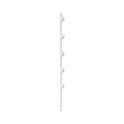 Poste con 5 Aisladores de PASO para Cerca Electrificada. Tubo Galvanizado de 1.2m, cal. 18 de 1" Diam. + Pintura Blanca Aplicación en Polvo.