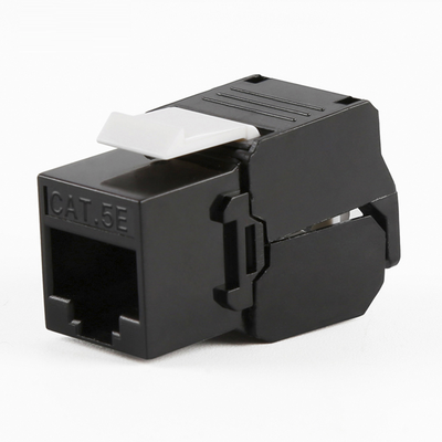 Módulo Jack Keystone Cat5e (toolless), con terminación en ángulo 180 º Color Negro, Compatible con Faceplate y Patchpanel Linkedpro