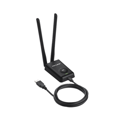 Adaptador de alta potencia USB inalámbrico N 300 Mbps 2.4 GHz con 2 antenas externas de 5 dBi - Image 2