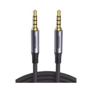 Cable Auxiliar de 3.5mm / Cable Audio Estéreo / Núcleo de Alambre de Cobre Esmaltado / Carcasa de Aluminio Azul + Nylon Trenzado /  Soporta Micrófono / 2 Metros
