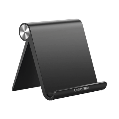Soporte de Escritorio para Tablet / Ajustable de 0° a 100° / Goma Antiarañazos / Antideslizante / Amplia Compatibilidad con dispositivos de 4'' a 13'' / Plegable / ABS / Color Negro - Image 2