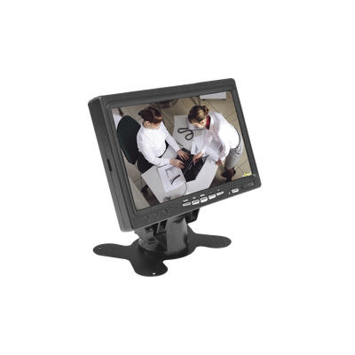 Monitor 7" TFT-LCD ideal para colocar en vehículos o DVR/NVR. Entradas de video HDMI, VGA y RCA (CVBS)