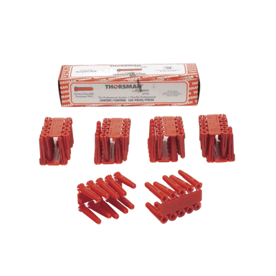 Taquete de 1/4 plástico paquete de 100 piezas para fijar objetos con tornillo en muros y techos de concreto o superficies sólidas, compatible con tornillo TH10X de 10 x 1 1/2" (1103-03100) - Imagen 5