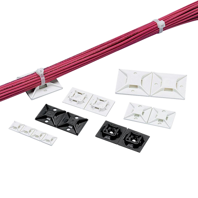Sujetador Para Cable de 4 vías, con Adhesivo Acrilico, 25.4 x 25.4mm (1in x 1in), Color Negro, Uso en Exterior, 1 pieza - Image 2