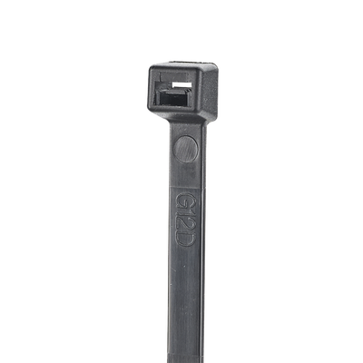 Cincho de Nylon 6.6 StrongHold™, 200mm largo x 2.5mm ancho, Color Negro, Exterior Resistente a Rayos UV, Paquete de 100pz