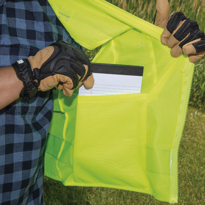 Chaleco de seguridad reflectante de alta visibilidad, mediano/grande. Con múltiples bolsillos de diferente capacidad - Image 4