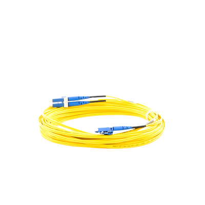 Jumper de Fibra Optica Monomodo 9/125 OS2, LC-LC Duplex, OFNR (Riser), Color Amarillo, 10 Metros - Image 2