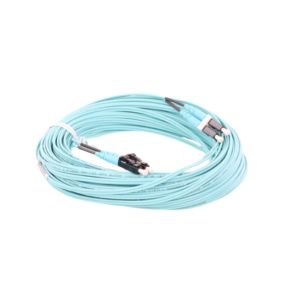 Jumper de Fibra Optica Multimodo 50/125 OM4, LC-LC Duplex, OFNR (Riser), Color Aqua, 20 Metros - Image 2