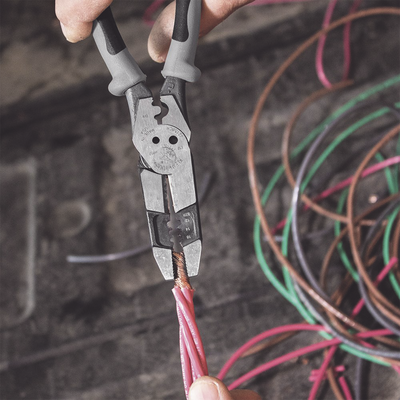 Pinza Híbrida con Ponchadora de 8". Pela Cable Sólido de 10-14 AWG y Cable Trenzado de 12-16 AWG - Imagen 6