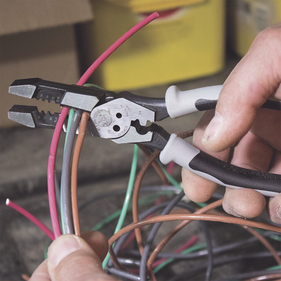 Pinza Híbrida con Ponchadora de 8". Pela Cable Sólido de 10-14 AWG y Cable Trenzado de 12-16 AWG - Imagen 7