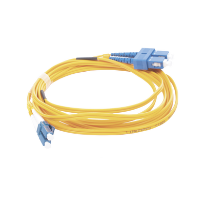 Jumper de Fibra Óptica Monomodo 9/125 LC/UPC-SC/UPC, PVC, 2.0 mm, Dúplex, amarillo, 3 metros - Image 3